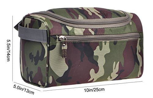 Vercord Mens Toiletry Bag Wash Travel Small Shaving Dop Kit Shower Bathroom Ditty Hygiene Bag Camo Dark Green — view 3