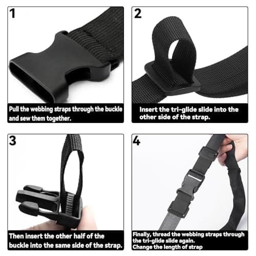 zeyedemo 20 Sets Plastic Side Release Buckles 15mm/20mm/25mm/32mm /38mm Heavy Duty Buckle Clips Snaps Backpack Belt Tri-Glide Slides Replacement Buckles for Luggage Fastening Strap Pet Collar — view 4