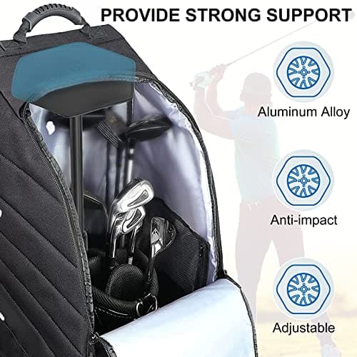Golf Travel Bag Support Rod, Anti-impact Golf Support Cover, Aluminum Alloy Adjustable 4 Telescoping Sectio, Golf Club Stiff Arm for Golf Bag, Golf Support Stick, Portable Club Protector Pole System — view 2