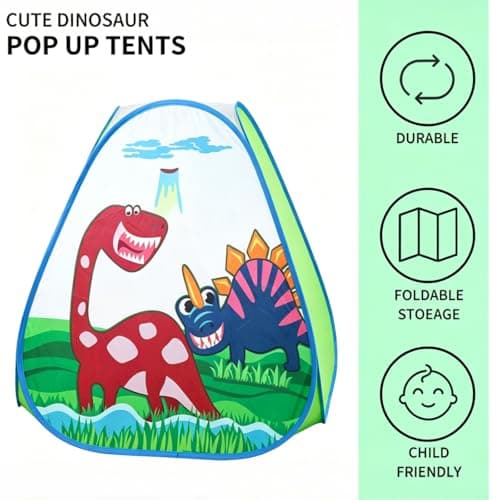 Dinosaur Kids Pop up Play Tent, Playhouse for Kids Indoor Outdoor, Foldable Toddler Tent, Toy House for Girls and Boys Gift — view 5