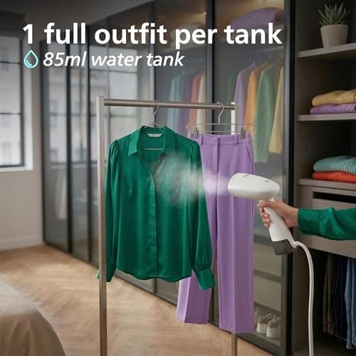 Philips Handheld Garment Steamer 1000 Series, Ready in Seconds, White — view 6