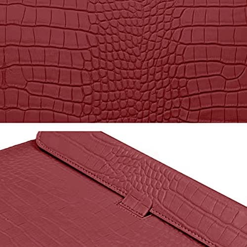 LCMOCICO PU Leather Flap Style Case Bag Laptop Sleeve for MacBook Air 13.6 inch 2026-2022 M5 A3449 M4 A3240 M3 A3113 M2 A2681 Air 13 2018-2021 M1 A2337 A2179 Notebook Bag for Mac Pro 13 2016-2022,Red — view 6