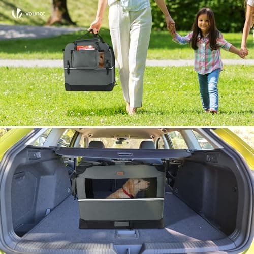 VOUNOT Pet Carrier Bag Portable Foldable Dog Cat Travel Carrier Bag, 3 Entry Doors, Breathable Mesh and Padded Handles, M Grey — view 3