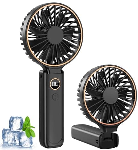 Rintea Hand Held Fan, Portable Fan Rechargeable with 6 Speeds