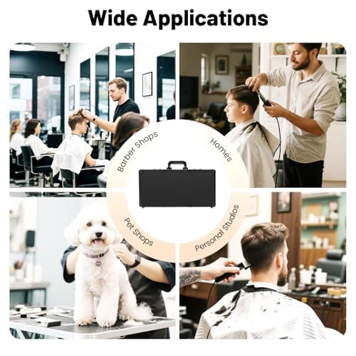 ​​Professional Barber Carrying Case Large Capacity 10kg Load Hairdressing Tool Storage Box with Double Combination Locks Adjustable Strap for Barber Salon Mobile Hairstylist Travel Organizer Black​ — view 6