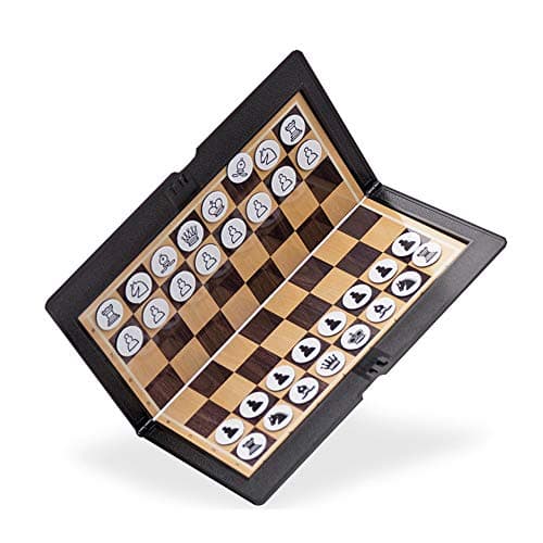 MIAOQI Foldable Magnetic Chess Set, Mini Pocket Student Mini Portable Traditional Fun Magnetic Folding Board Games for Travel School — view 3