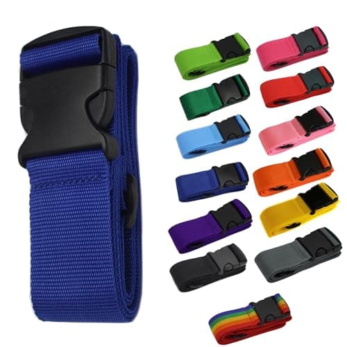 Luggage Baggage Strap Strong Extra Safety Adjustable Travel Tie Belt 13 Colours (Colour 5 Dark Blue)