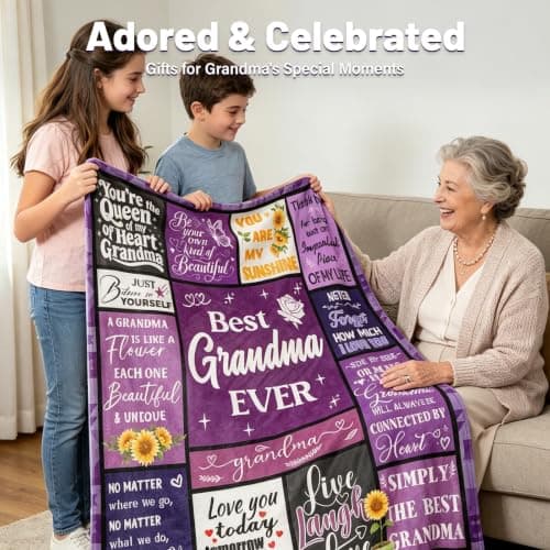 CSSGUOTOU Grandma Gifts, Gifts for Grandma Throw Blanket 150x130cm — view 4