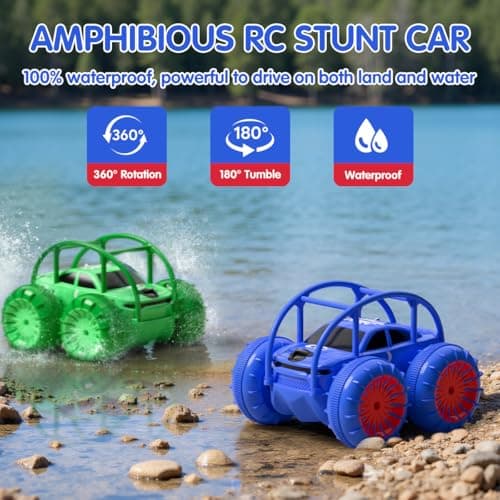 Direct Charging Remote Control Cars with USB Type-C Cable, Amphibious Fast Charging Stunt Car 360° Flip,LED Lights,15 km/h 4WD for Kids Ages 3-12, Waterproof Indoor Outdoor RC Toy Gift for Boys Girls — view 4