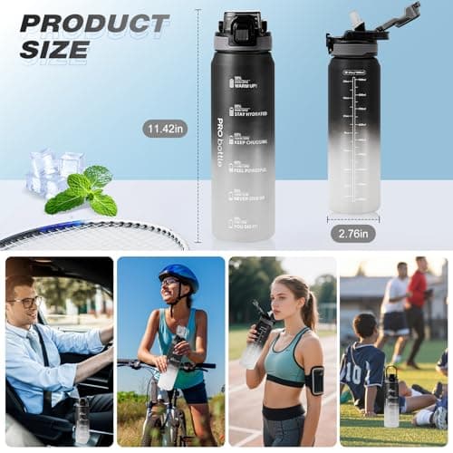 SEASEVEN Sports 1L Water Bottle with Straw for Gym,Office,Travel — view 5