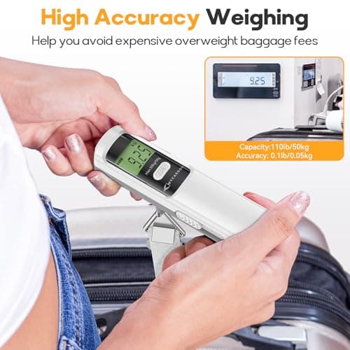 MYCARBON Battery-Free Luggage Scale, Eco-Friendly Travel Scale Portable Handheld Luggage Weigher with Accurate Weight Measurement Suitcase Weigher for Travel, 110lb/50kg with Tare Function — view 4