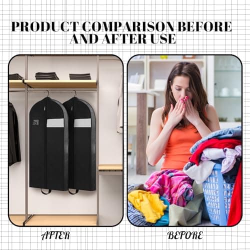 GSrenyu 60" Dress Bags Covers Long Garment Bags for Storage and Travel — view 6