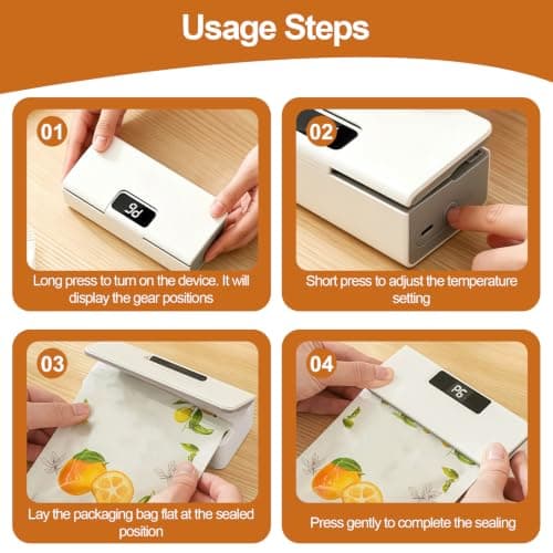 Mini Bag Sealer, Portable Rechargeable Heat Sealer Machine for Food Storage — view 6