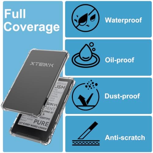 KZIOACSH Case for Xteink X4 eReader 4.3 Inch, Ultra Slim Reinforced Corners Shockproof Drop Protection Flexible Soft TPU Skin Bumper Cover,Transparent — view 2