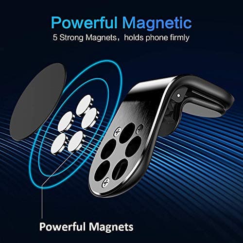 EasyULT 2 Pieces Magnetic Universal Car Mobile Phone Holder, Magnet Car Mobile Air Grilles Ventilation Phone Holder, for iPhone Galaxy Smartphone and GPS- Black — view 3