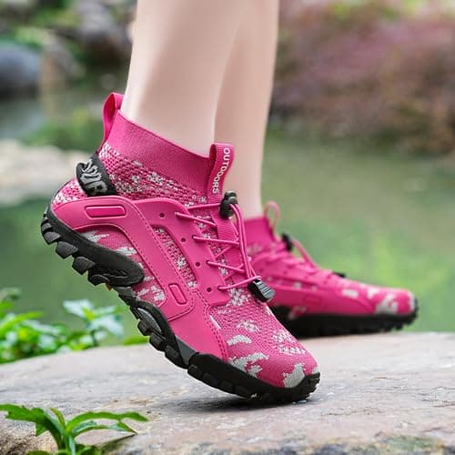 VTASQ Hiking Boots Mens Outdoor Non-Slip Trekking Mountaineering Shoes Trainers Lightweight Camping Climbing Shoes Sneaker Rose 7 UK — view 2