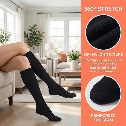 Odtmger Compression Socks（7 Pair for Women & Men Circulation 20-30mmhg Knee High Sock is Best Support for Athletic Running,Cycling — view 2