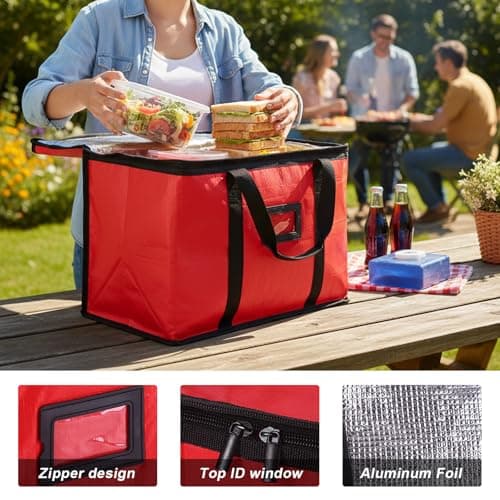 Food Delivery Bag, 40L Insulated Thermal Bag, Cooler Bag 43 * 30 * 31 CM — view 3