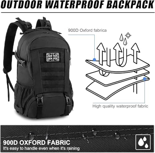 Jueachy Military Tactical Backpack 30L Water Resistant Rucksack for Men — view 2