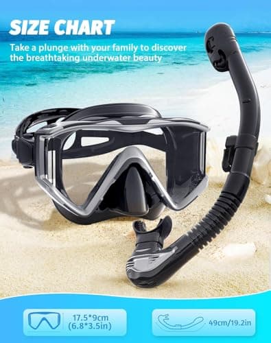 Zeligerstar Snorkel Set Adults, 3 Window Panoramic Mask, Anti-Fog Dry Top — view 6