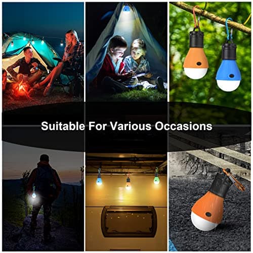 Flintronic Camping Lights, 5PCS LED Tent Lamp, 120 Lumens Camping Light Bulb, Tent Lantern with Clip Hook, Portable Emergency Light for Camping Hunting Hiking Fishing Mountaineering — view 5