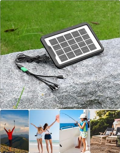 QWORK® Small Solar Panel Charger Portable USB Solar Panel, 6V 3.5W 600mA, for Camping Hiking Outdoor Activities — view 5