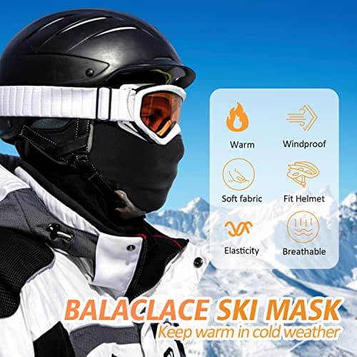HEGCOIIE Winter Balaclava for Men Women Windproof Ski Mask Warm Face Cover Mask Outdoor Sports Cycling Snowboarding Skiing Motorcycle Bicycle Black — view 4