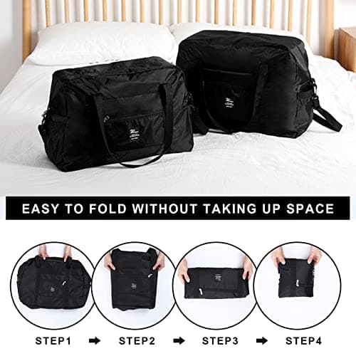 Foldable Travel Duffel Bag, TRIPON Carry on Luggage Cabin Bag Underseat 45x36x20 New Easyjet Weekender Overnight Bag,Lightweight Holdall Maternity Hospital Bag -(35L,Black) — view 3