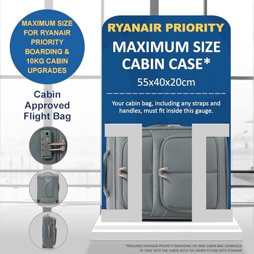 Aerolite 55x40x20 Expandable Ryanair Priority Suitcase, 2 Wheels — view 5