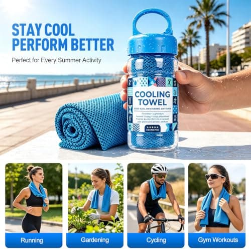 Coomoors 2 Pack Cooling Towels, Ice Cool Microfibre Towel for Neck & Gym — view 6