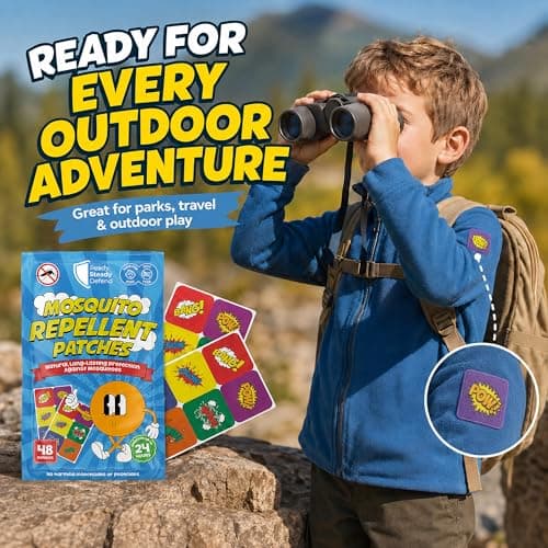 Mosquito Patches - Pack of 48, DEET-Free Mosquito Repellent for Kids, Long-Lasting Protection, Safe Alternative to Spray, Holiday Essentials for Kids, Perfect for Indoor & Outdoor Use - Boys Patches — view 2
