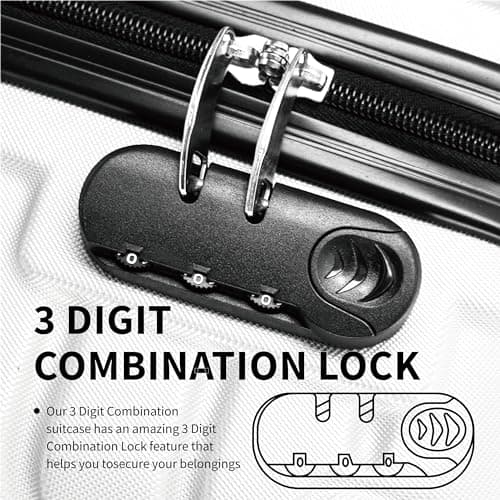 FLYMAX 32" Extra Large Suitcase 4 Wheel Lightweight Suitcases Luggage Hard Shell ABS Travel Case Hold Check in Fits 23kg - 35kg + 3 Digit Lock + 1 Year Warranty 125 Litre Capacity — view 5