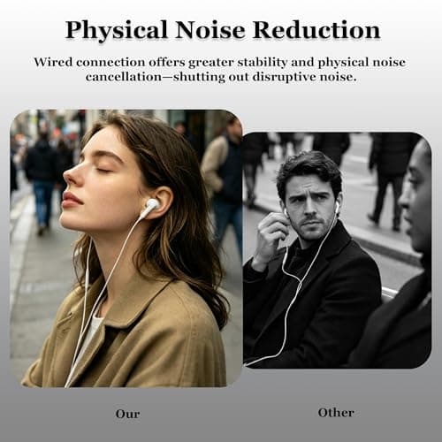 MAS CARNEY Wired Earphones for iPhone & Laptop, Passive Noise Isolation — view 5