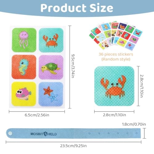 Mosquito Repellent Bracelet, 5 Pack Pure Natural Insect Repellent Bands, Anti-Mosquito Stickers, Waterproof Anti Insects Wristbands for Outdoor Travel Protection — view 2