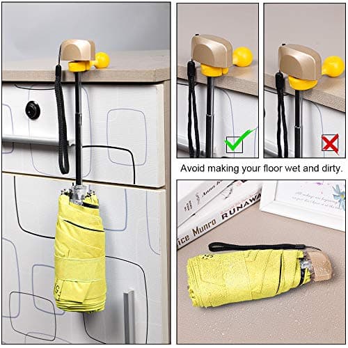 Vicloon Mini Umbrella, Pocket Umbrella with Golden Handle, 210T Black Rubber Cloth & 6 Aluminum Alloy Ribs, Foldable Compact Travel Umbrella, UPF>50+ UV Resistance — view 5