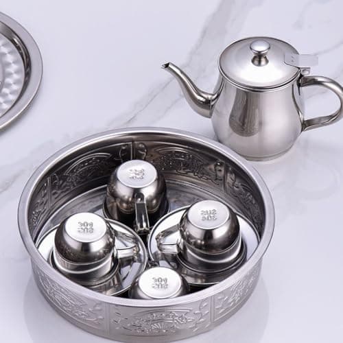 Stainless Steel Tea Set 70ml Cups Filter Screen Pretend Play Toy — view 3
