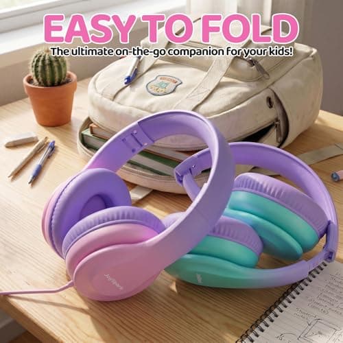 JoySpark Kids Headphones for School Toddler, 3.5mm Jack, Gradient Pink — view 5