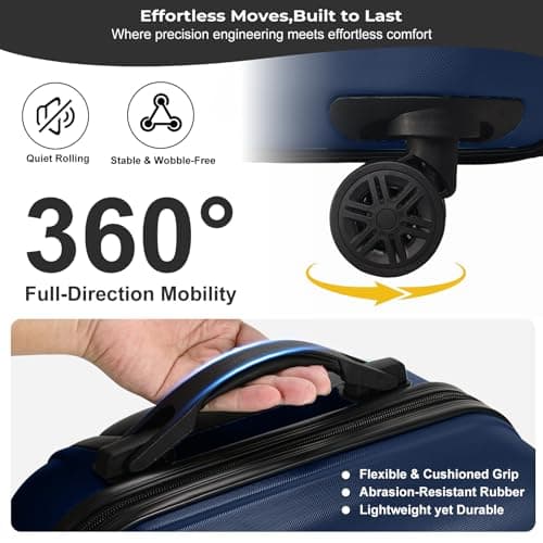 Luggage Depot Checked Suitcase with TSA Lock, Medium Luggage Navy Blue — view 6