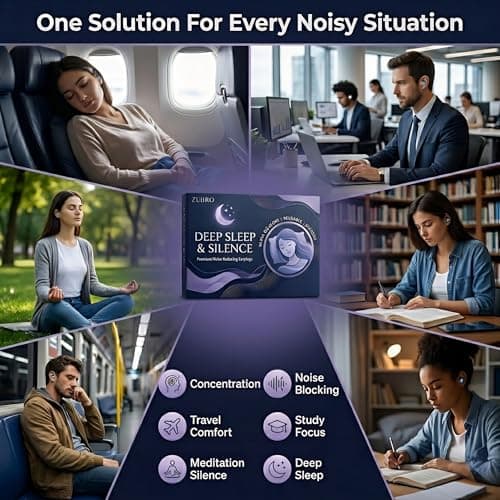 Silicone Ear Plugs for Sleeping, 7 Pairs Noise Cancelling Earplugs for Snoring, Soft Moldable Reusable Ear Plugs, Ear Protection for Side Sleepers, Swimming, Travel & Study, Blue — view 6