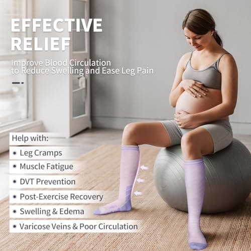 CAMBIVO Compression Socks 3 Pairs for Men & Women, 20-30 mmHg Flight Socks — view 3