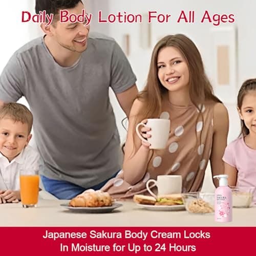 Wenrny Japan Sakura Body Lotion for Dry & Rough Skin,200g Unisex Sakura Scent Body Cream for Moisturizing,Hydrating,Soften and Smoothing Skin,Non- Sticky Refreshing,Travel Size Daily Hydration — view 6