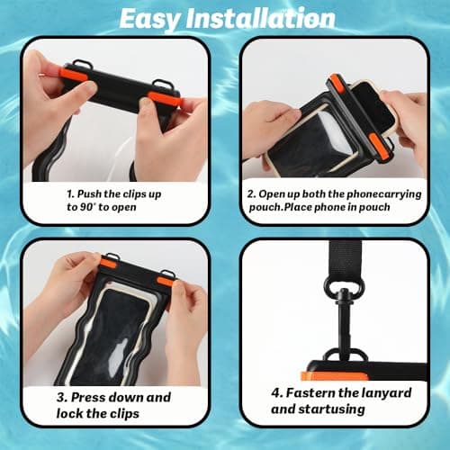 Pinmxaex IPX8 Floating Waterproof Phone Pouch, 2 Pack Black — view 6