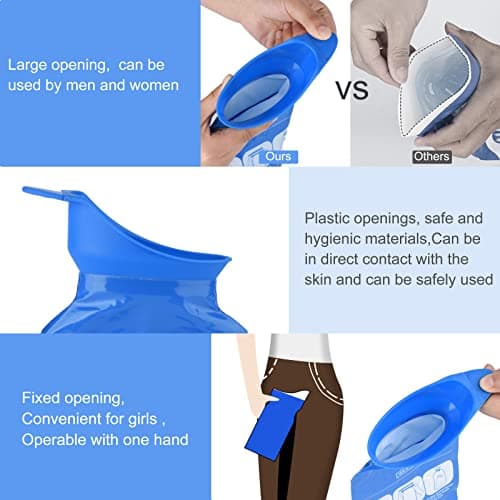 12-Pack Disposable Urinal Bags with The Large Open,900ml Portable Toilet Pee Bags,Emergency Bag Vomit bags for travel Portable and Camping Toilet for Men,Women,Pregnant,Patient,Kids, and Traffic Jam — view 3