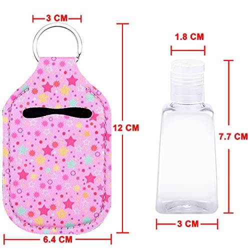 Duufin 60 Pieces Hand Sanitizer Holders Empty Travel Bottles Set, Assorted Patterns, 60 Count (Pack of 1) — view 3