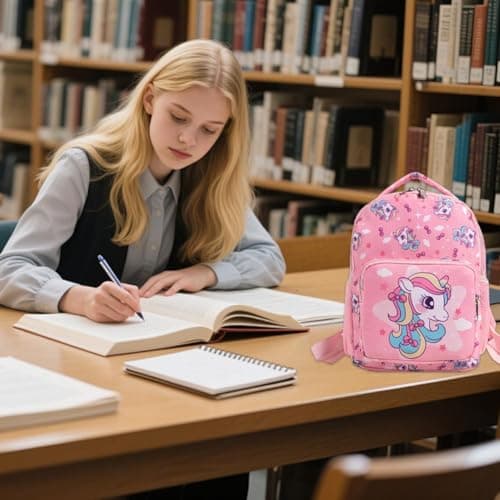 QYEHF Unicorn Backpack, Teenager Primary School Bag, Waterproof Nylon Rucksack, Casual Daypack, Book Bag for Campus Outdoor Travel Bag Nursery Book Bag Casual Daypack — view 5