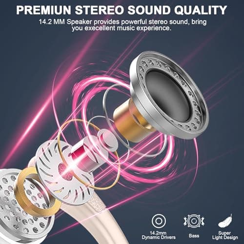 Wireless Earbuds, Ltinist Bluetooth 5.3 Headphones, Wireless Earphones 75H Playtime and HiFi Stereo Sound with Mic, Dual LED Display, IP7 Waterproof in Ear EarHooks, USB-C, Headsets for Sport, Running — view 2