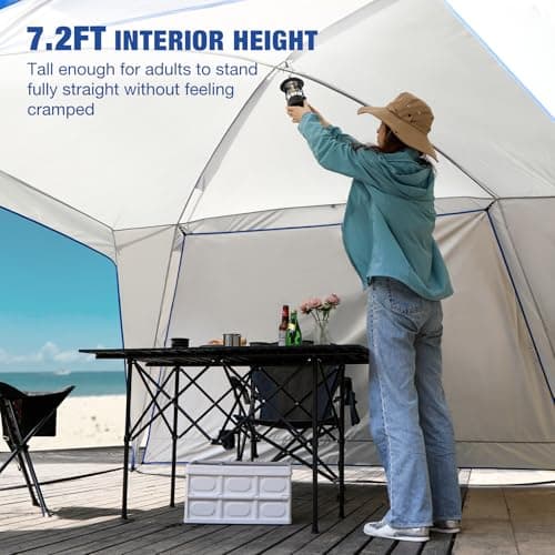 REDCAMP 3.2x3.2m Event Shelter with Side, Waterproof Tent Shelter，Blue — view 4