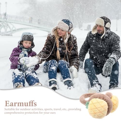 PACKOVE Yellow Plush Earmuffs for Women, Cute Winter Ear Warmers — view 3