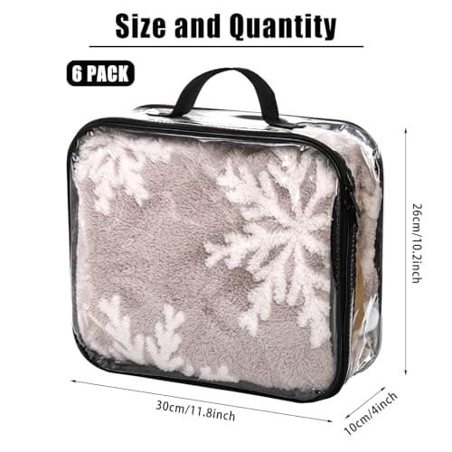 Fasmov 6 Pack Large Clear Travel Packing Cube, See-Through PVC Organizer, Vinyl Zippered Storage Bags Multipurpose Pouch with Handle for Suitcase Pants, Cashmere, Sweaters Shirts Dress Storage — view 2