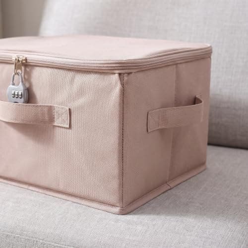Lockable Nonwoven with Storage Pink Medium, Zipper Bag Cover Organizer — view 6